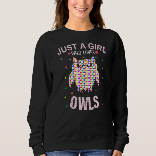 Owls Lover Girls Women Just a Girl, die Lieben Eul Sweatshirt