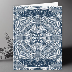 Owls Mandala Art Blank Dankeskarte