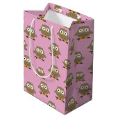 Owls Medium Geschenktasche Mittlere Geschenktüte (Rückseite Schrägansicht)