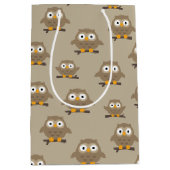 Owls Medium Geschenktasche Mittlere Geschenktüte (Vorderseite)