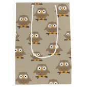 Owls Medium Geschenktasche Mittlere Geschenktüte (Rückseite)