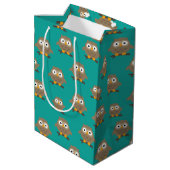 Owls Medium Geschenktasche Mittlere Geschenktüte (Rückseite Schrägansicht)