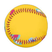 Owls mit Herzen auf Orange Baseball (Vorderseite Links)
