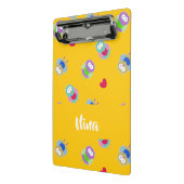 Owls mit Herzen auf Orange Mini Klemmbrett (Gewinkelt2)