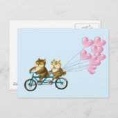 Owls mit Herzen Postkarte (Vorne/Hinten)