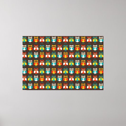 Owls Muster 1 Wrapped Canvas Leinwanddruck (Vorderseite)