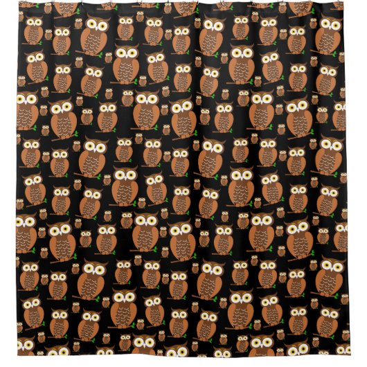 Owls Muster Duschvorhang (Vorderseite)