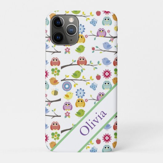Owls Niedlich einfacher moderner Name Case-Mate iPhone Hülle (Rückseite)