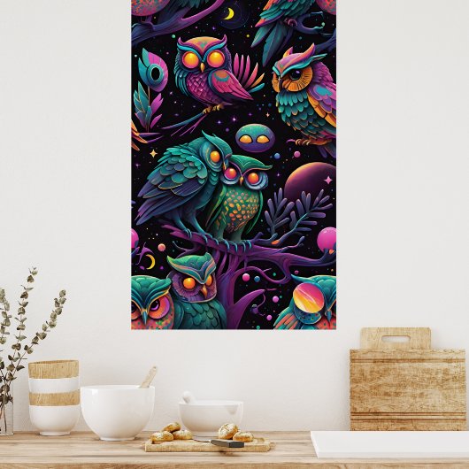Owls of a Feather Poster (Küche)