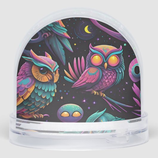 Owls of a Feather Schneekugeln (Rückseite)