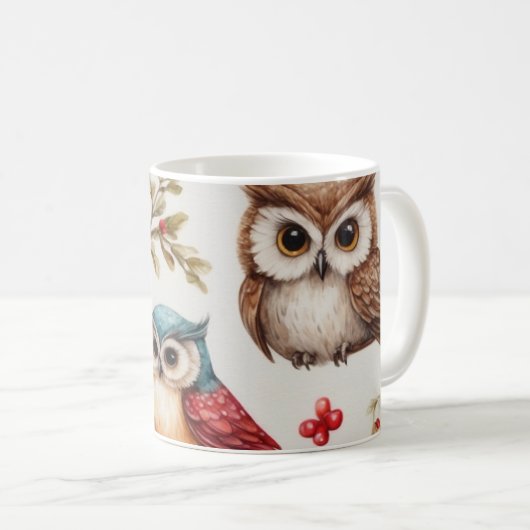 Owls on Branch Kaffeetasse (VorderseiteRechts)