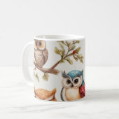 Owls on Branch Kaffeetasse (Vorderseite Links)