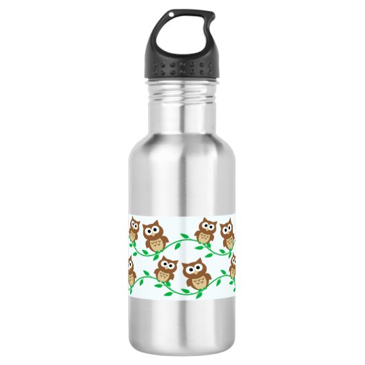 Owls Owls Owls Edelstahlflasche (Vorderseite)