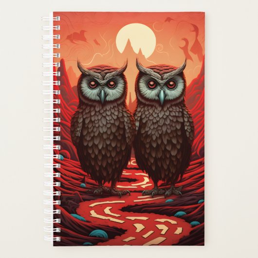 Owls paar surrealistisch planer (Vorderseite)