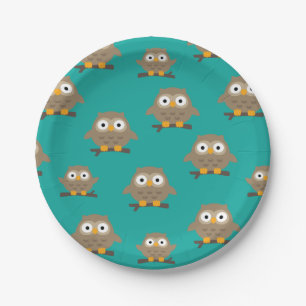 Owls Paper Plate Pappteller