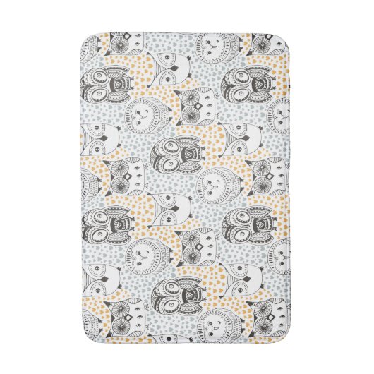 Owls Pattern Badmatten Badematte (Vorderseite Vertikal)