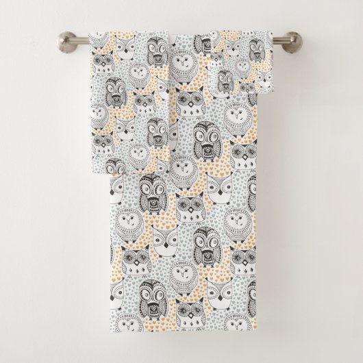 Owls Pattern Handtuch Set (Insitu)