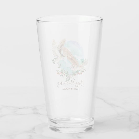 Owls Personalisiert Glas (Rückseite)