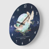 Owls Personalisiert Große Wanduhr (Winkel)