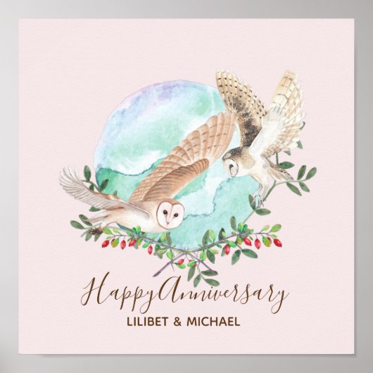 Owls Personalisiert Poster (Vorne)