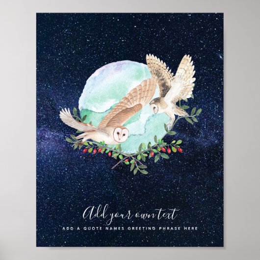Owls Personalisiert Poster (Vorne)