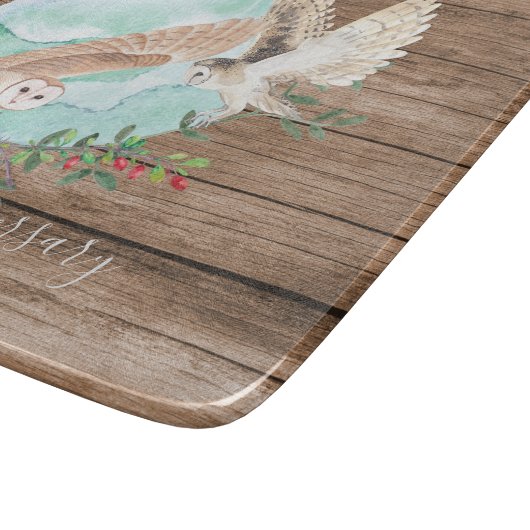 Owls Personalisiert Schneidebrett (Ecke)
