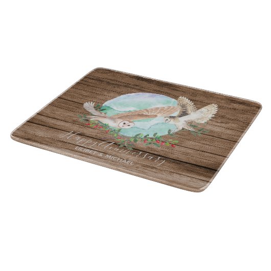 Owls Personalisiert Schneidebrett (Ecke)