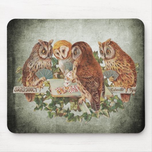 Owls Poker spielen Mousepad (Vorne)
