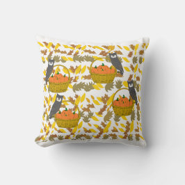 Owls & Pumpkin Harvest Throw Pillow Kissen