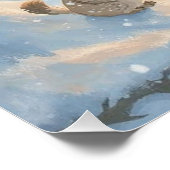 Owls, Rabbits, and Woodland in the Snow Poster (Ecke)