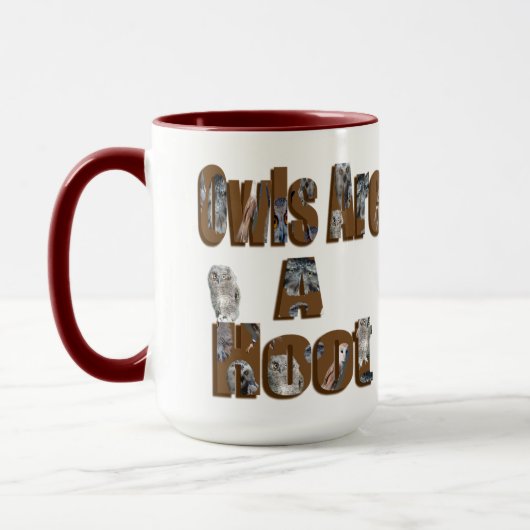 Owls sind ein Hoot Picture Logo, Tasse (Links)