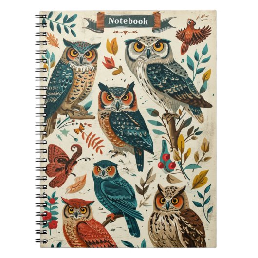 Owls Vintag Notizblock (Vorderseite)