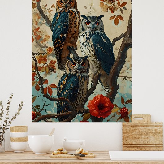 Owls Vintag Poster (Küche)
