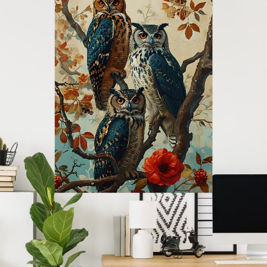 Owls Vintag Poster (Heimbüro)