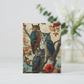 Owls Vintag Postkarte (Stehend Vorderseite)