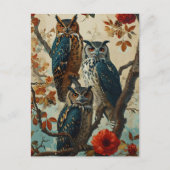 Owls Vintag Postkarte (Vorderseite)