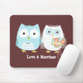 Owls Wedding Briand Groom Niedliche Newlyweds Mousepad (Mit Mouse)