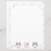 Owls weißer Marmor sieht wie Bordere Schreibpapier (Vorne/Hinten)