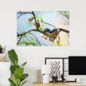 Owls Wildlife Fotografy Great Horned Baby Owl Poster (Heimbüro)