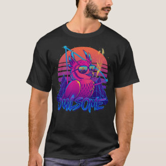 Owlsome Owl Phantastisch Bird Retrowave 80er T-Shirt