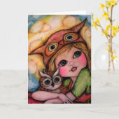 Owlsome Spaß - große Augen und Moonbeams Karte (Gelbe Blume)