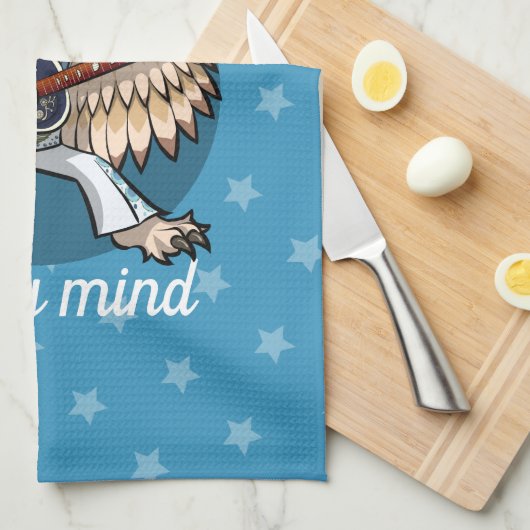 Owlways auf meiner Minenschale im Jumpsuit-Cartoon Geschirrtuch (Viertel Falte)