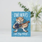 Owlways auf meiner Minenschale im Jumpsuit-Cartoon Postkarte (Stehend Vorderseite)