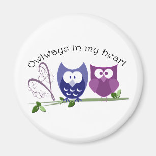 Owlways in meinem Herzen, niedliche Owls romantisc Magnet