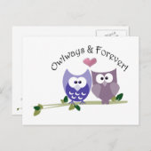 Owlways und Forever! Niedliches Owl-Design Postkarte (Vorne/Hinten)