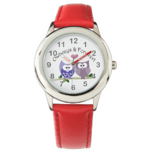 Owlways und für immer, niedliche Eulenkunst Uhr
