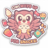 OWLways up for Snacks Aufkleber (Vorderseite)