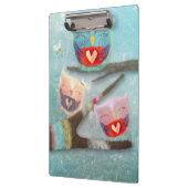 Owly Owls Niedlich Lächeln Klemmbrett (Links)