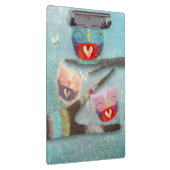 Owly Owls Niedlich Lächeln Klemmbrett (Rechts)