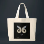 Owly Whimsical Owl Face Tote Jumbo Stoffbeutel<br><div class="desc">Fun and whimsical black and white owl's face tote bag.</div>